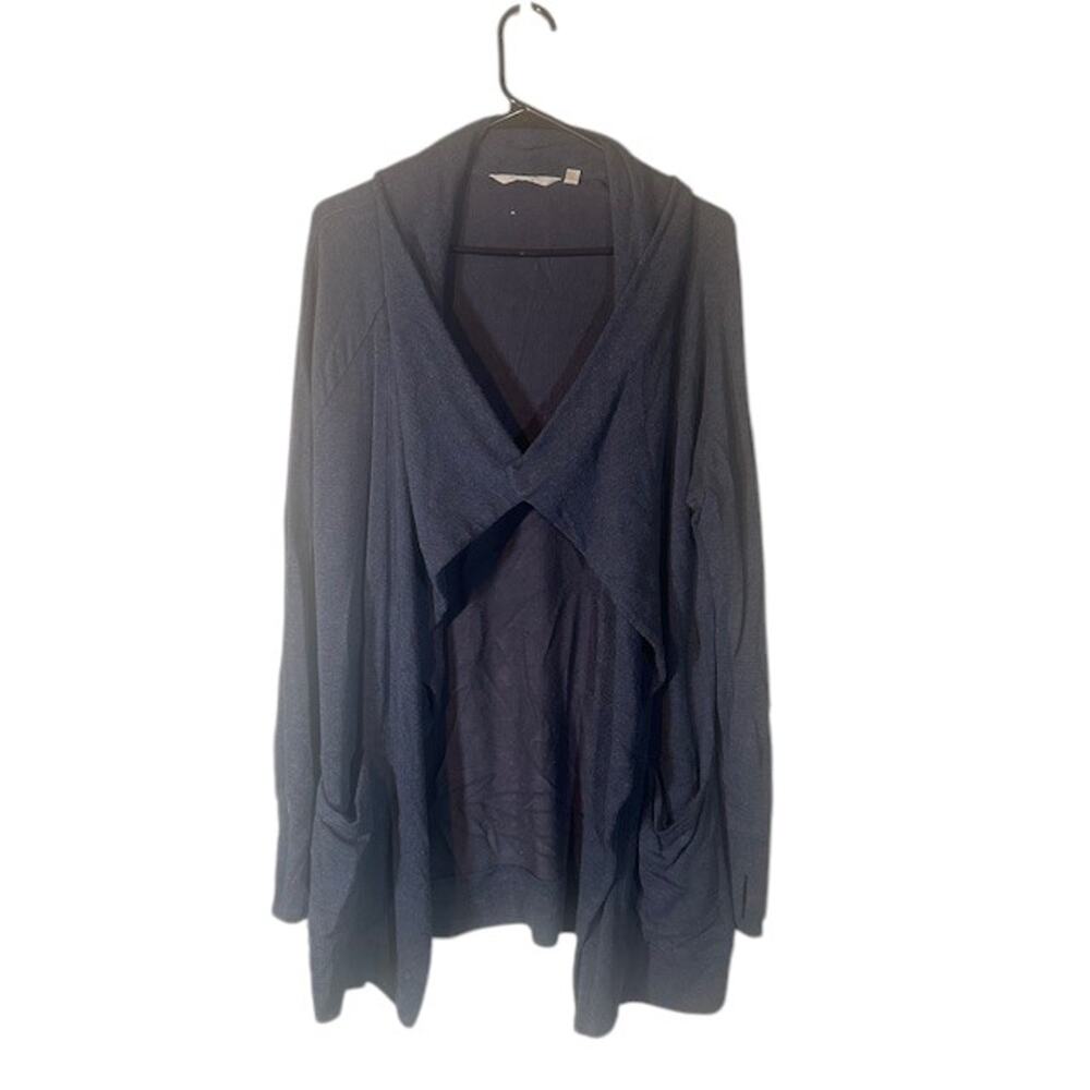 Athleta Women’s Navy Blue Wrap Style Knit Athletic Cardigan Sweater Size Small